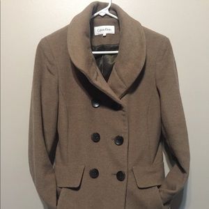 Calvin Klein Camel Colored Peacoat